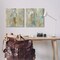 Stupell Industries Blue & Rustic Gold Composition 2pc Canvas Wall Art Set Design by Justin Turner